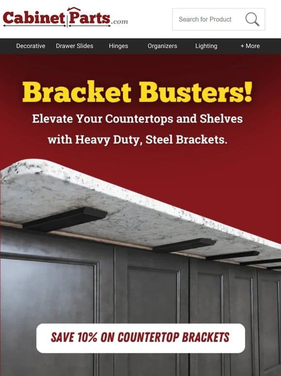 Save 10% on countertop brackets