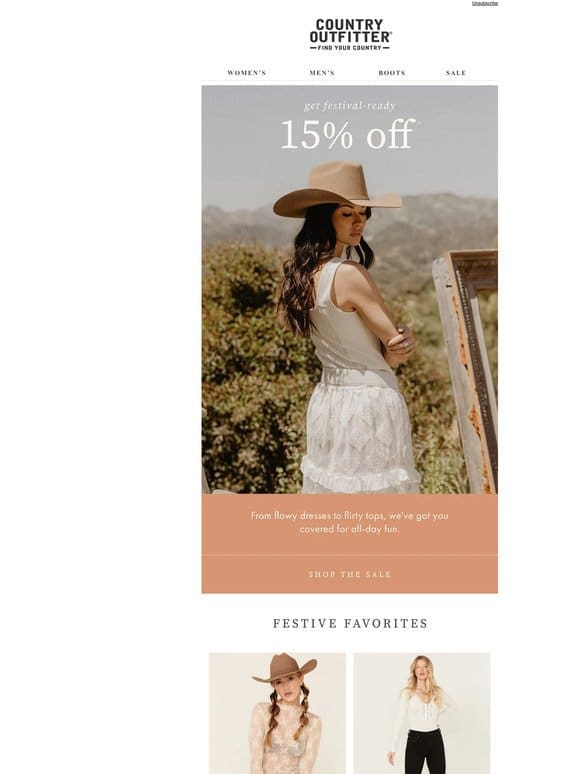 Save 15% On Your Festival Look