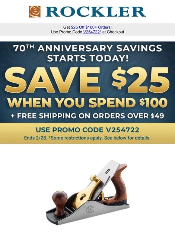 Save $25 when You Spend $100 or More! Anniversary Special Starts Today!