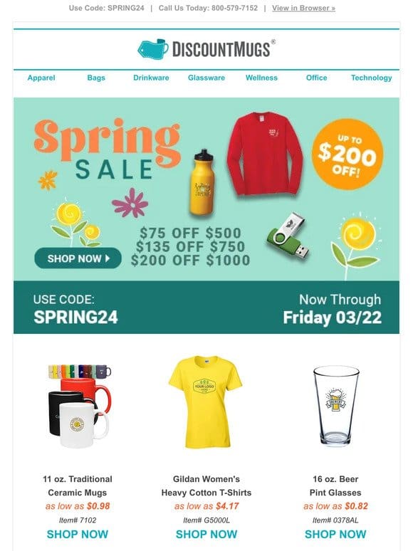 Save Big This Spring! Enjoy Up to $200 Off Sitewide