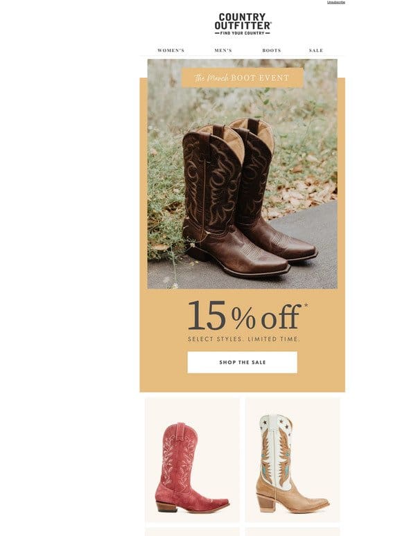 Save on Select Boots for a Limited Time