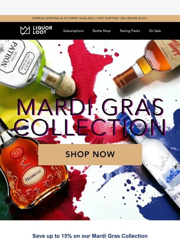 Save up to 15% on our Mardi Gras Collection
