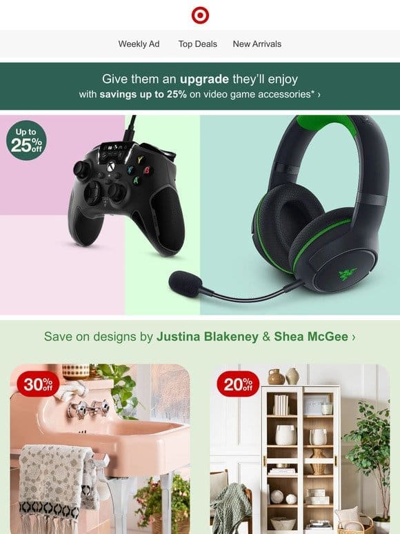 Save up to 25% on video game accessories
