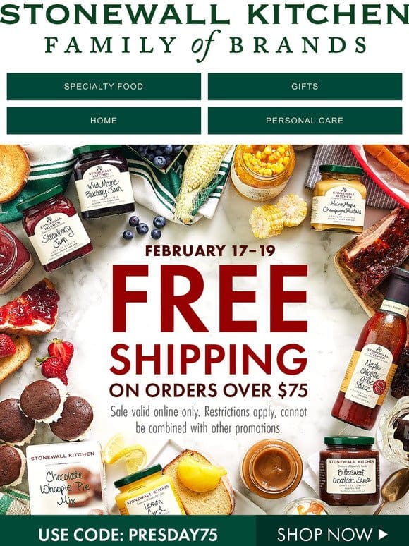 Savings Await! Get FREE Shipping on Orders $75+