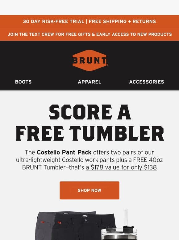 Score a FREE Tumbler with Your Work Pants