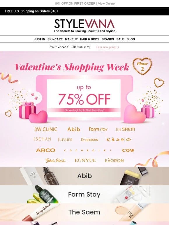 Score up to 65% OFF for Valentine’s Shopping Week!