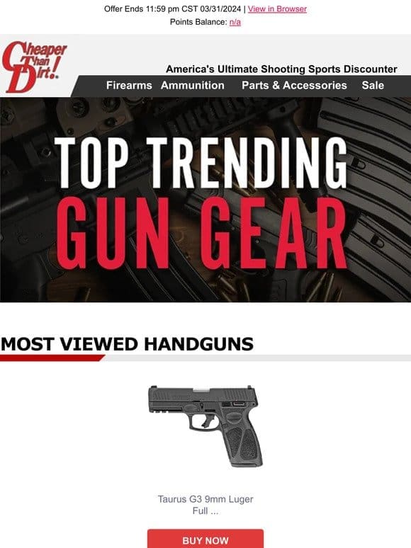 See What Gun Gear is Trending at Cheaper Than Dirt!