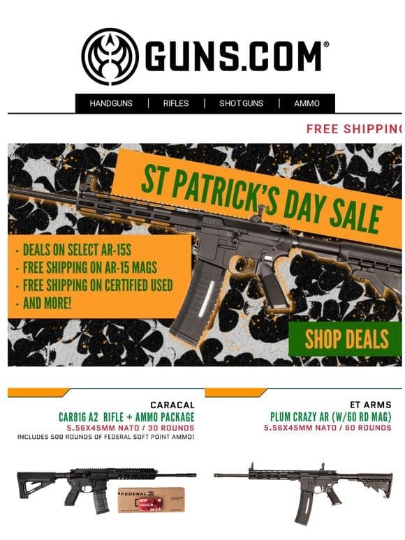 Shop Our St. Patrick’s Day Sale On Select AR-15s!
