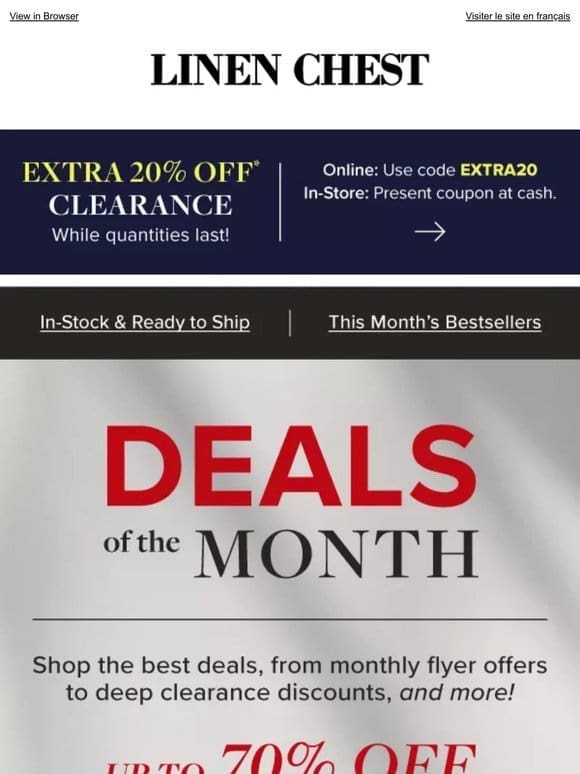 Shop & Save  Deals of the Month + EXTRA 20% OFF Clearance!