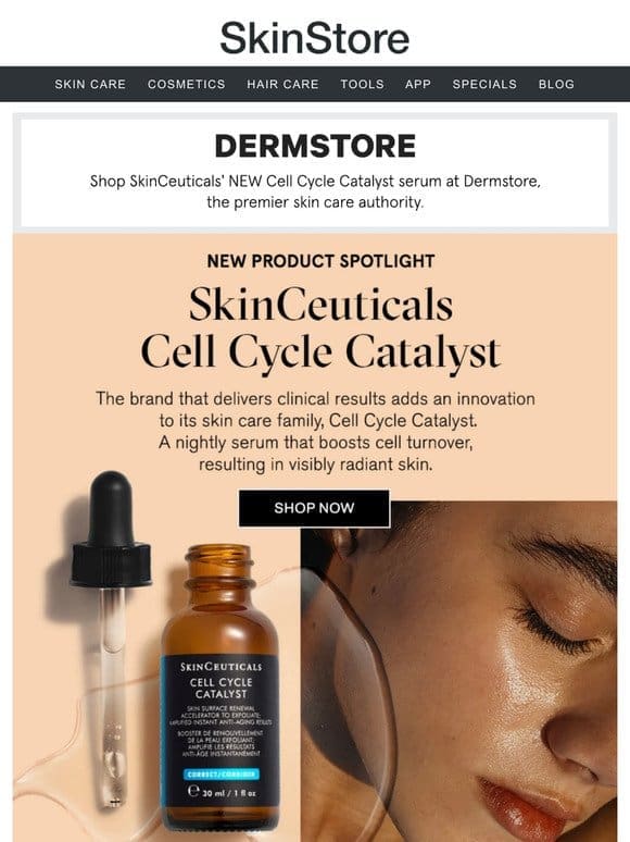 Shop SkinCeuticals’ NEW Cell Cycle Catalyst serum at Dermstore