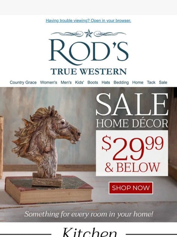 Shop Western Home Decor for $29.99 & LESS!