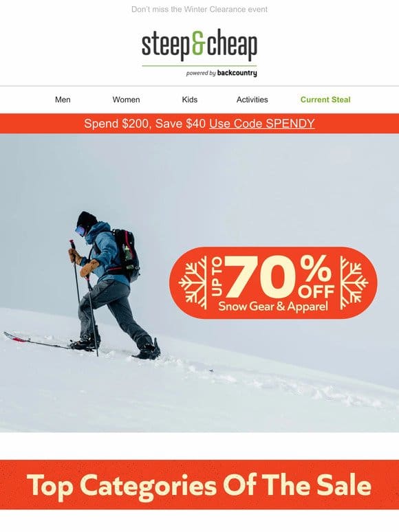 Skis & boards up to 70% off
