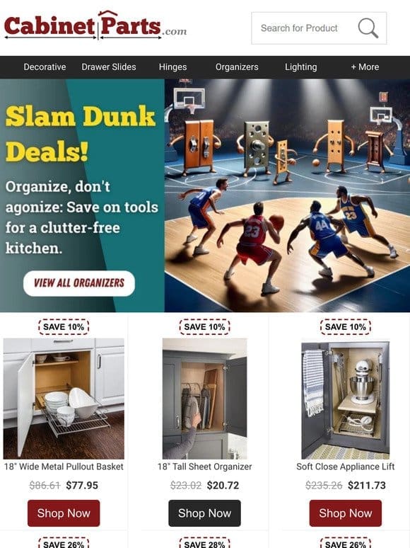 Slam Dunk Deals: Save on Cabinet Organizers