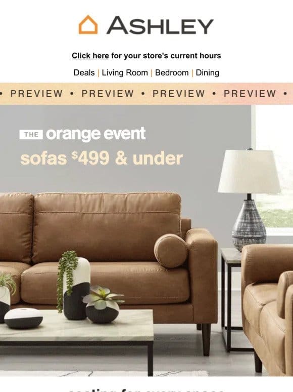 Sofas Under $499 at Orange Event Preview – Unbelievable Deals!