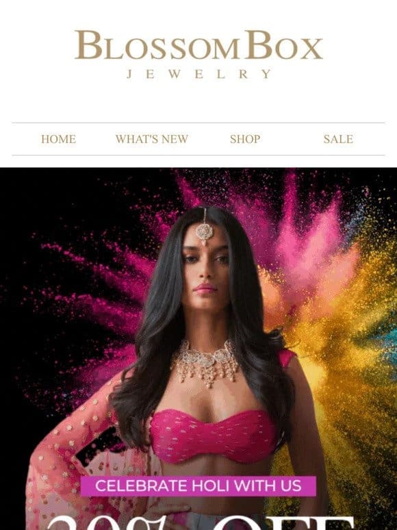 Sparkle this Holi with 30% OFF sitewide on jewelry
