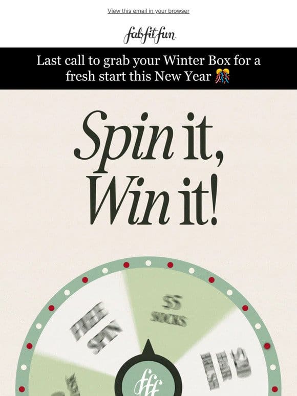 Spin to win a secret prize!   Unveil the mystery inside