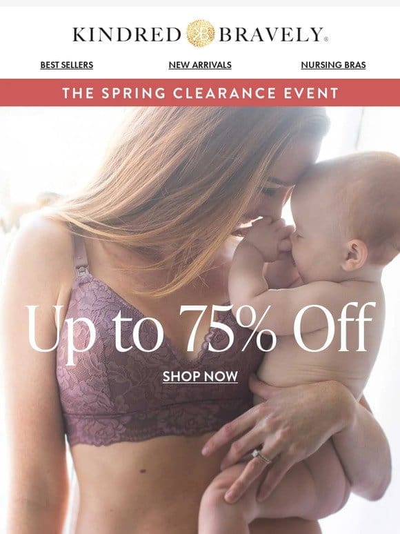 Spring Clearance Event: Up to 75% Off