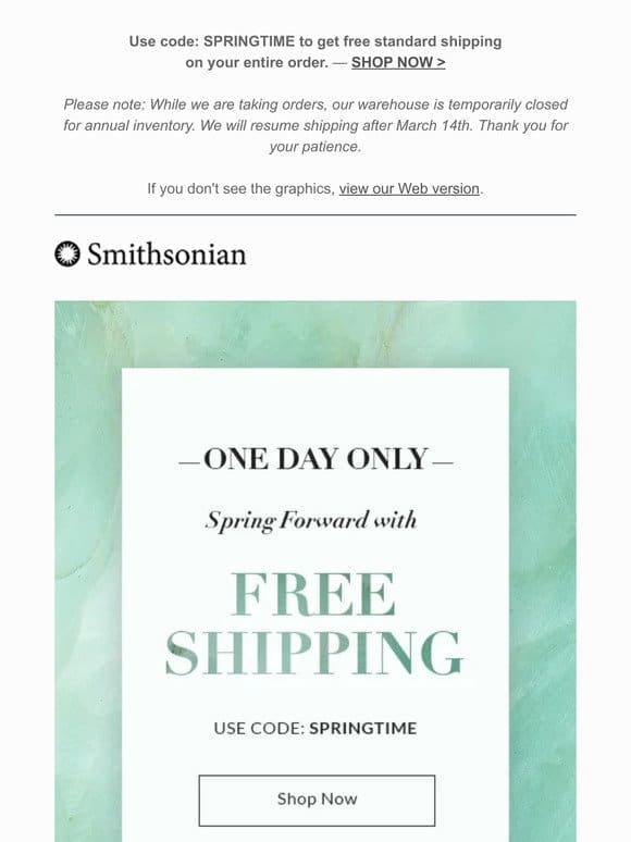 Spring Forward with Free Shipping