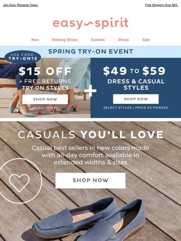 Spring Try On Event: $15 OFF & Free Returns
