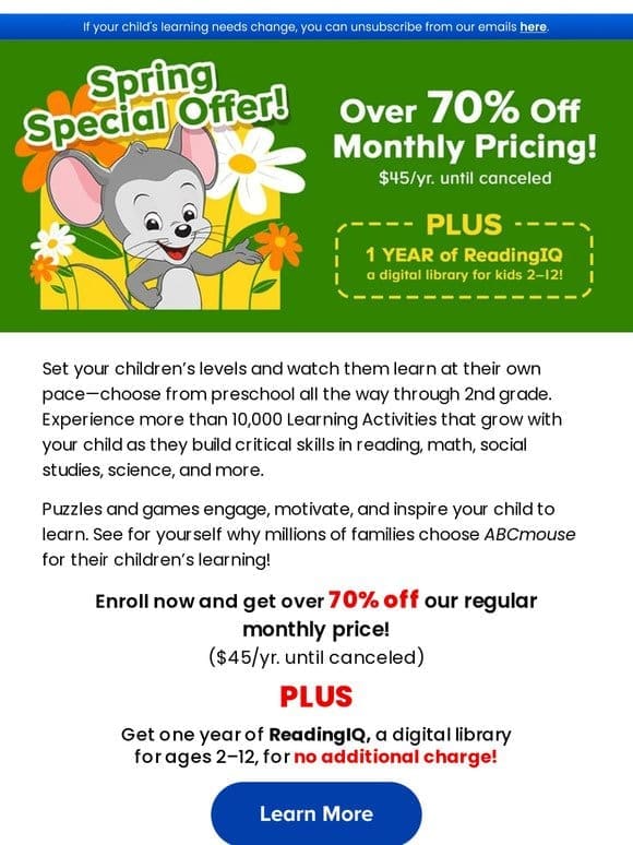 Spring into Learning! Our Special Offer Starts Now!
