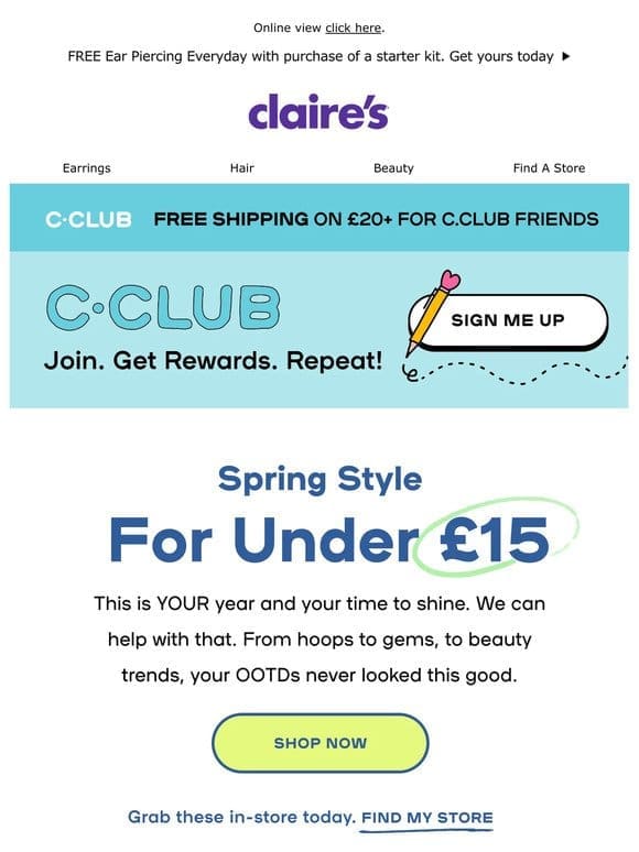 Spring styles under £15 for you and your best buds!