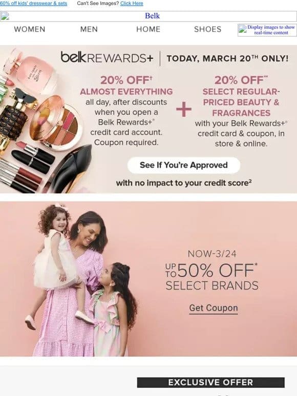 Spring surprise!   Up to 50% off select brands