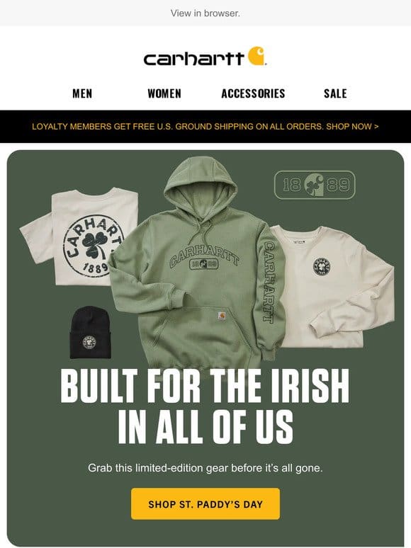 St. Paddy’s Day gear is going fast
