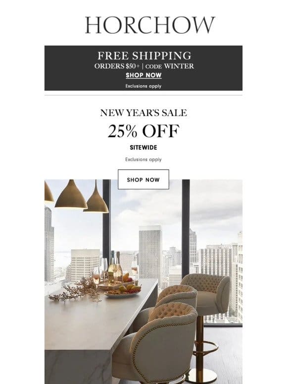Start the New Year with 25% off sitewide