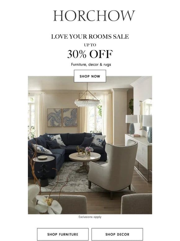 Starts now! Up to 30% off furniture， decor & rugs!