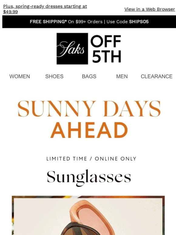 Sunglasses: Buy 1 pair， get 1 50% OFF!