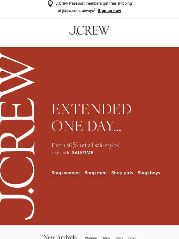 Surprise! Extra 50% off sale for one more day…