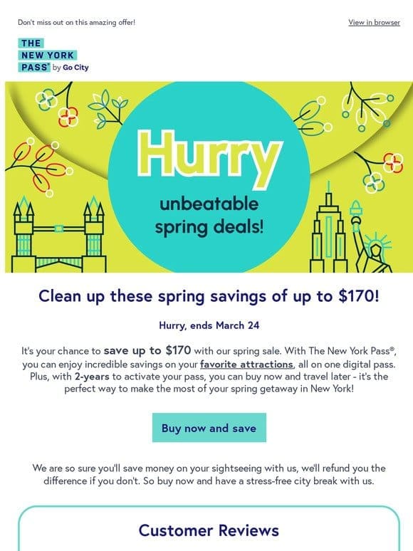 Sweep up savings of $170 off – spring savings are here!