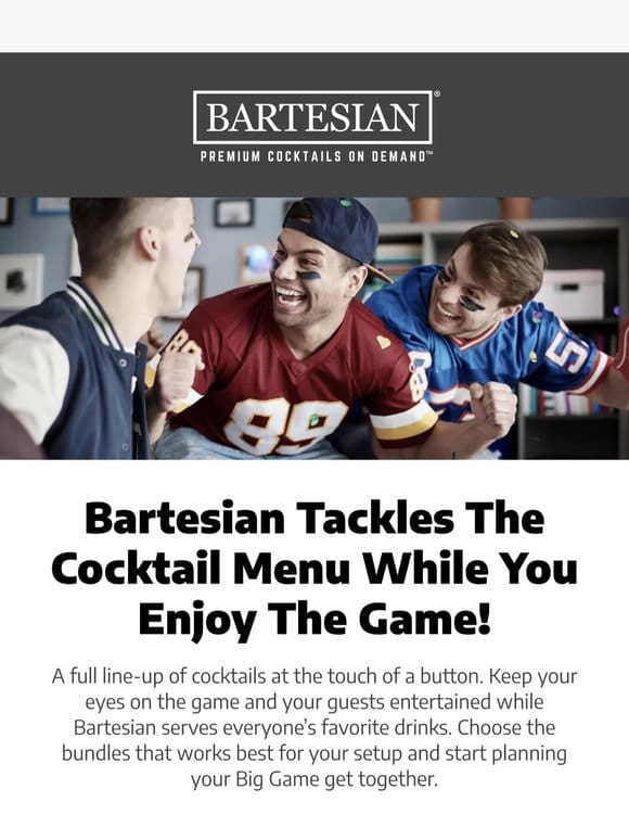 Tackle Your Big Game Cocktail Menu with Bartesian