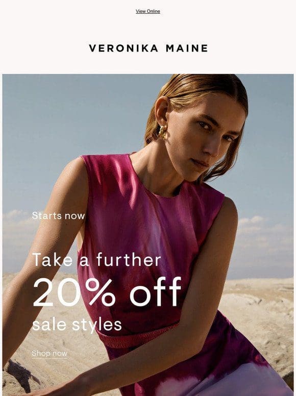 Take a further 20% off SALE