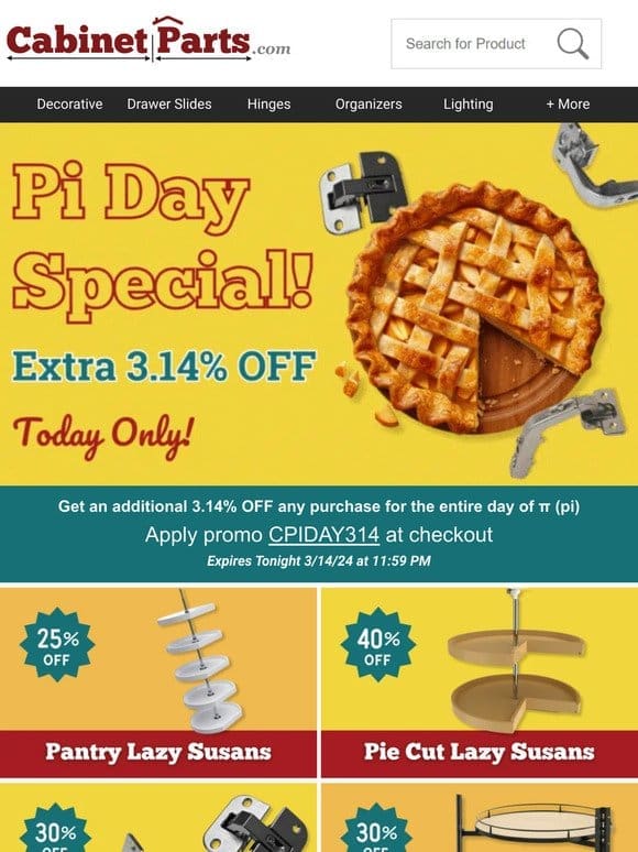 Take an Extra 3.14% Off for Pi Day