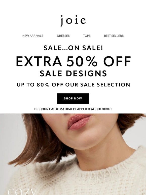 Take an extra 50% off reduced sweaters!
