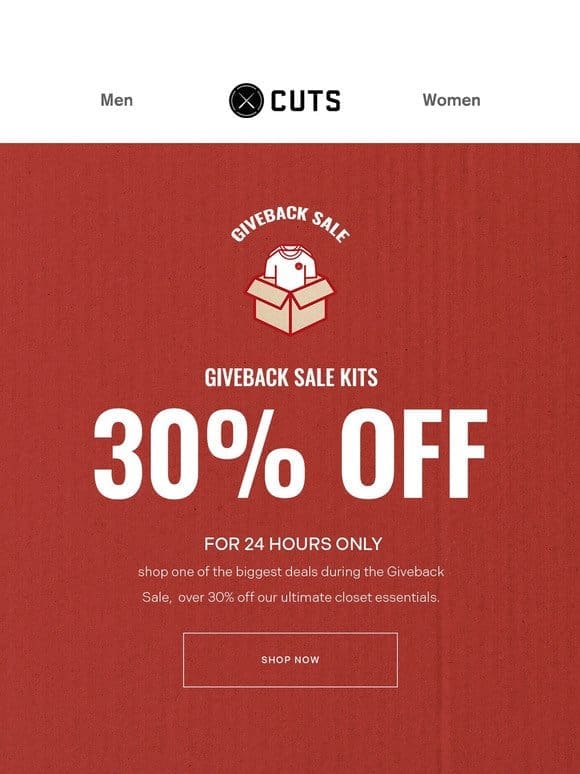 The Giveback Sale Kits: 30% Off