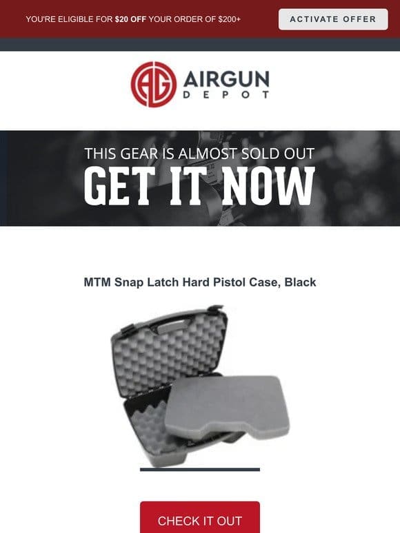 The MTM Snap Latch Hard Pistol Case， Black is selling fast! Save $20 when you check out