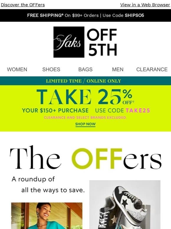 The OFFers: Up to 70% OFF styles for her & him