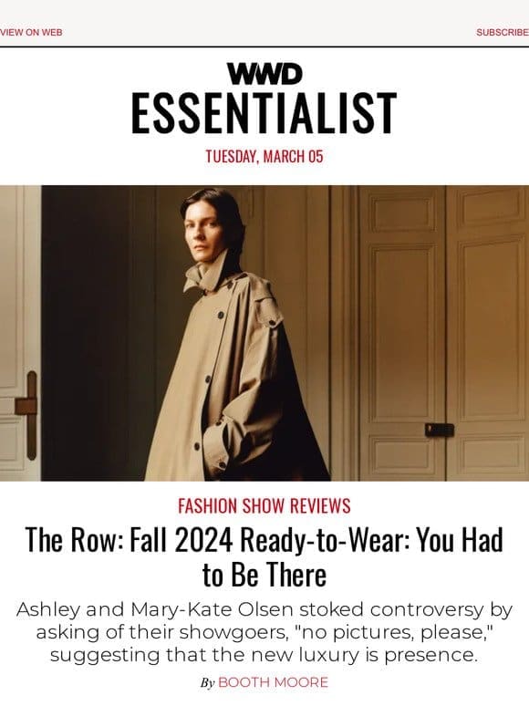 The Row: Fall 2024 Ready-to-Wear: You Had to Be There