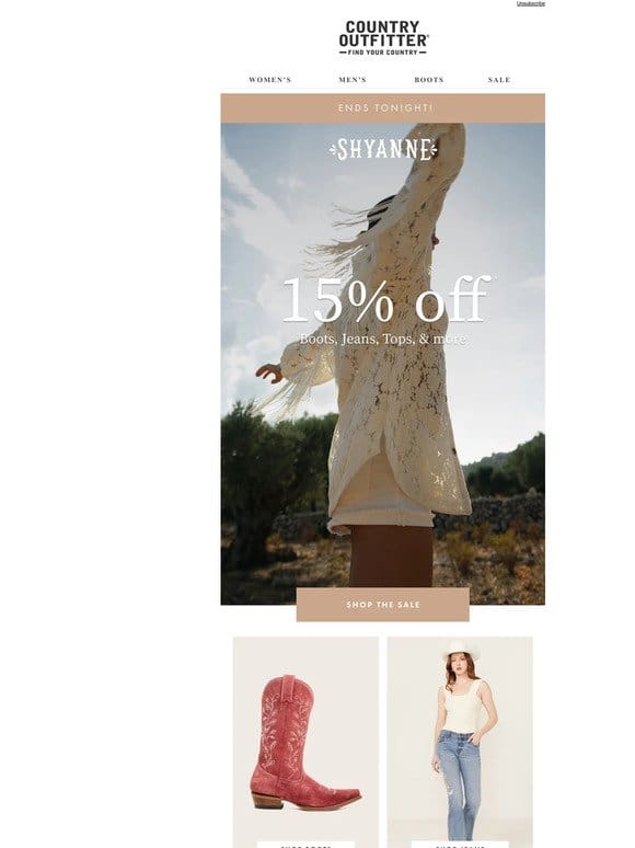 The Shyanne Sale Ends Tonight