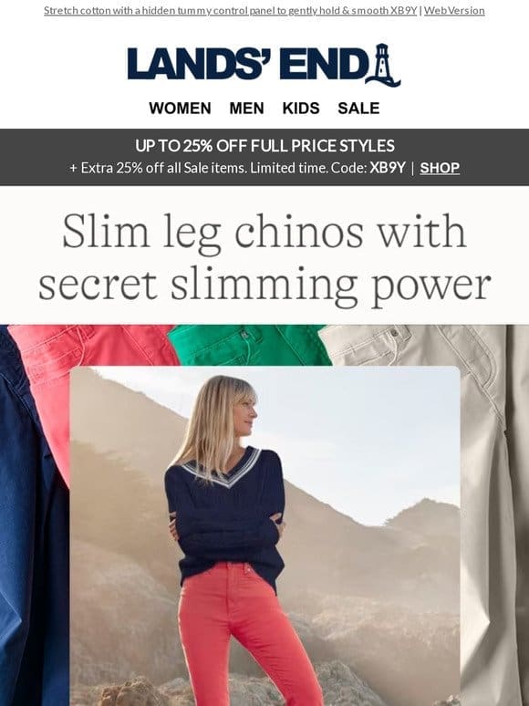 The chinos with a slimming secret…