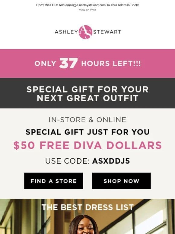 The easiest way to look dressed up   REDEEM YOUR DIVA DOLLARS