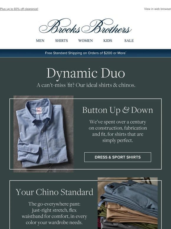 The everyday duo you need: button-downs & chinos