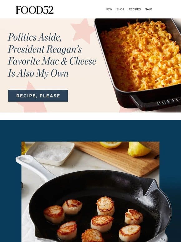 The fry pan for A+ baked mac & cheese， now $100 off.