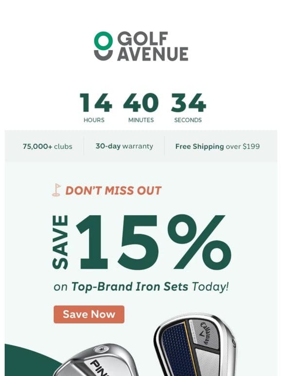 The sale is ending tonight. Have you gotten your irons yet?