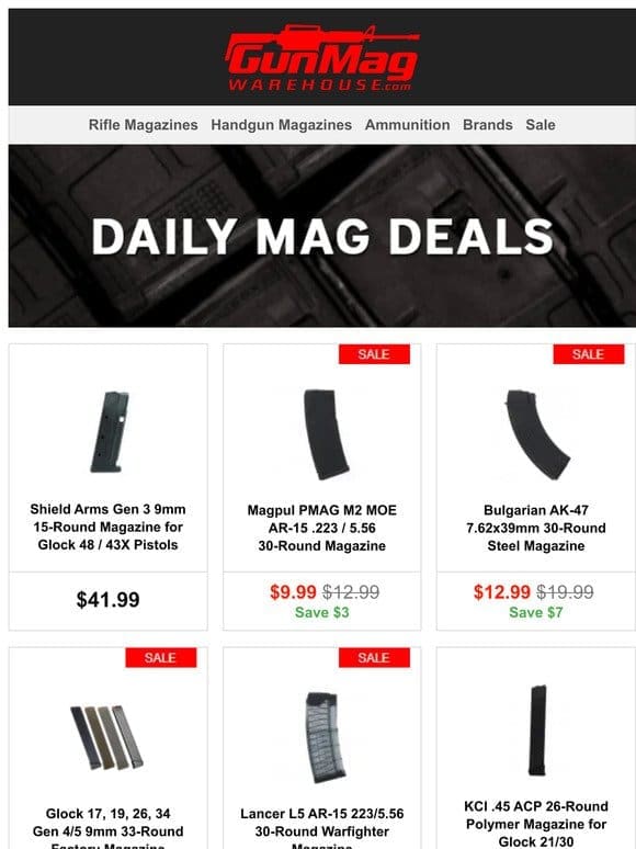 These Deals Only Happen Every Four Years | Shield Arms Gen 3 Glock 43X/48 15rd Mag for $42