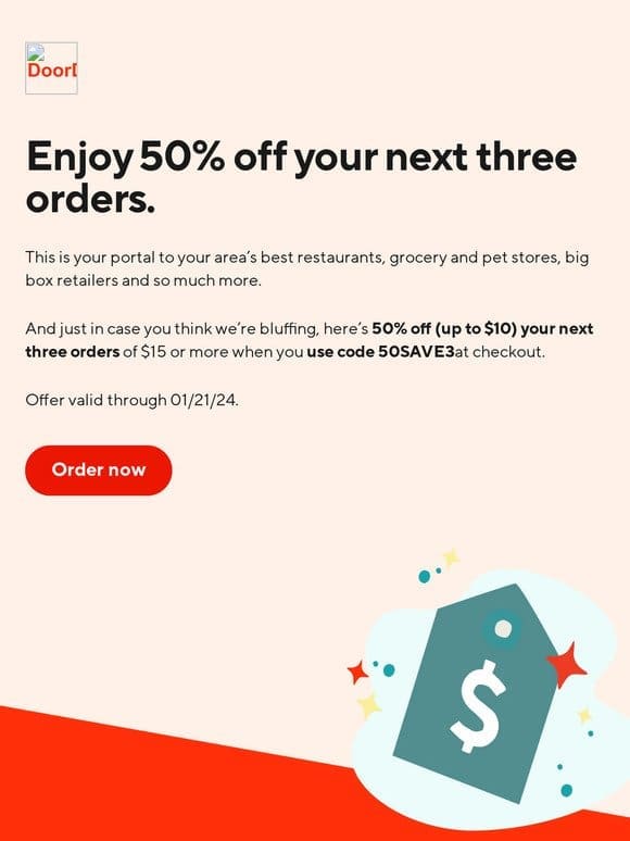 This isn’t an email. It’s a portal to fast delivery and 50% off.