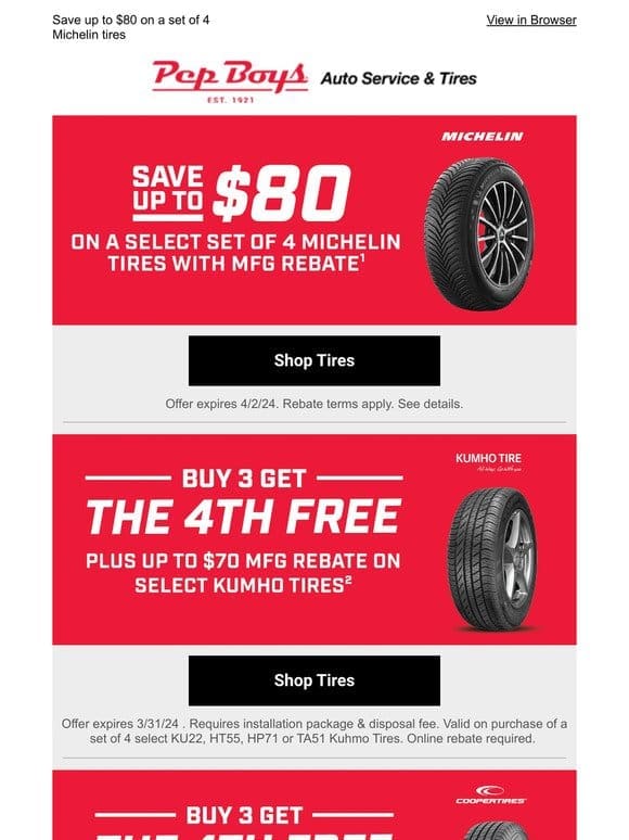 Time for a new set of tires? Our Pros have you covered