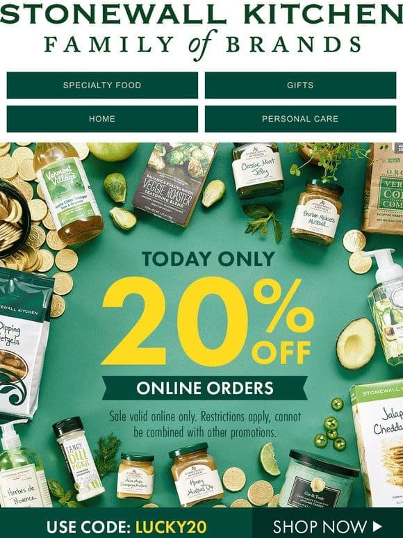 Today Only! Get 20% OFF Your Purchase (Lucky You)